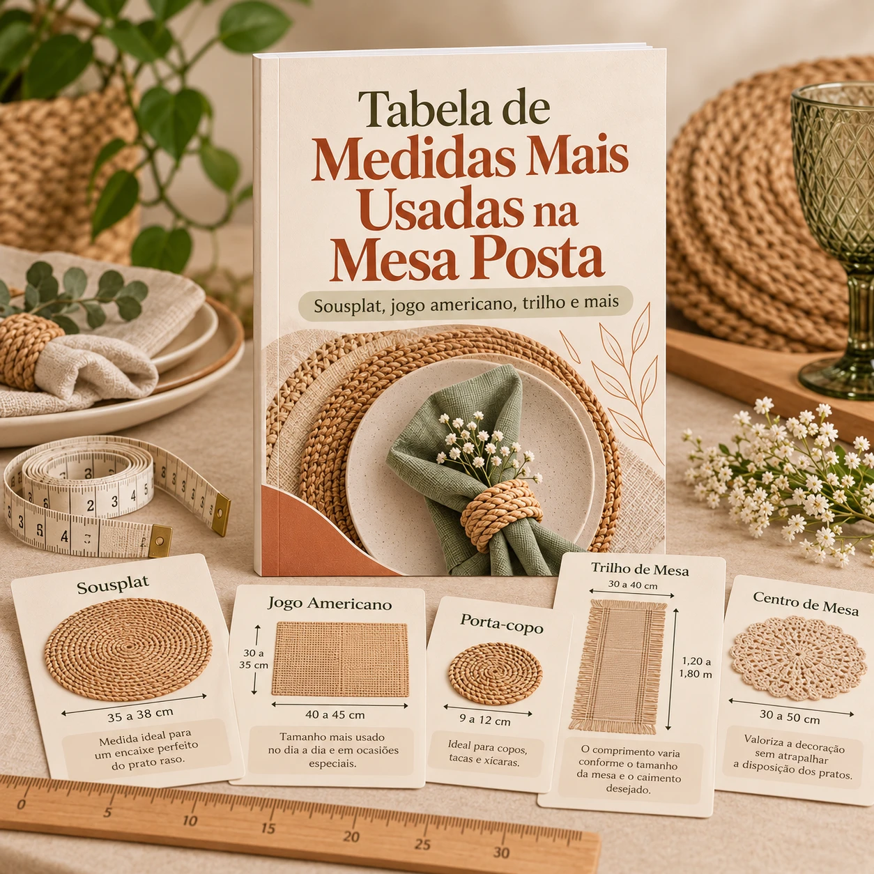 Capa da Tabela de Medidas Mais Usadas na Mesa Posta