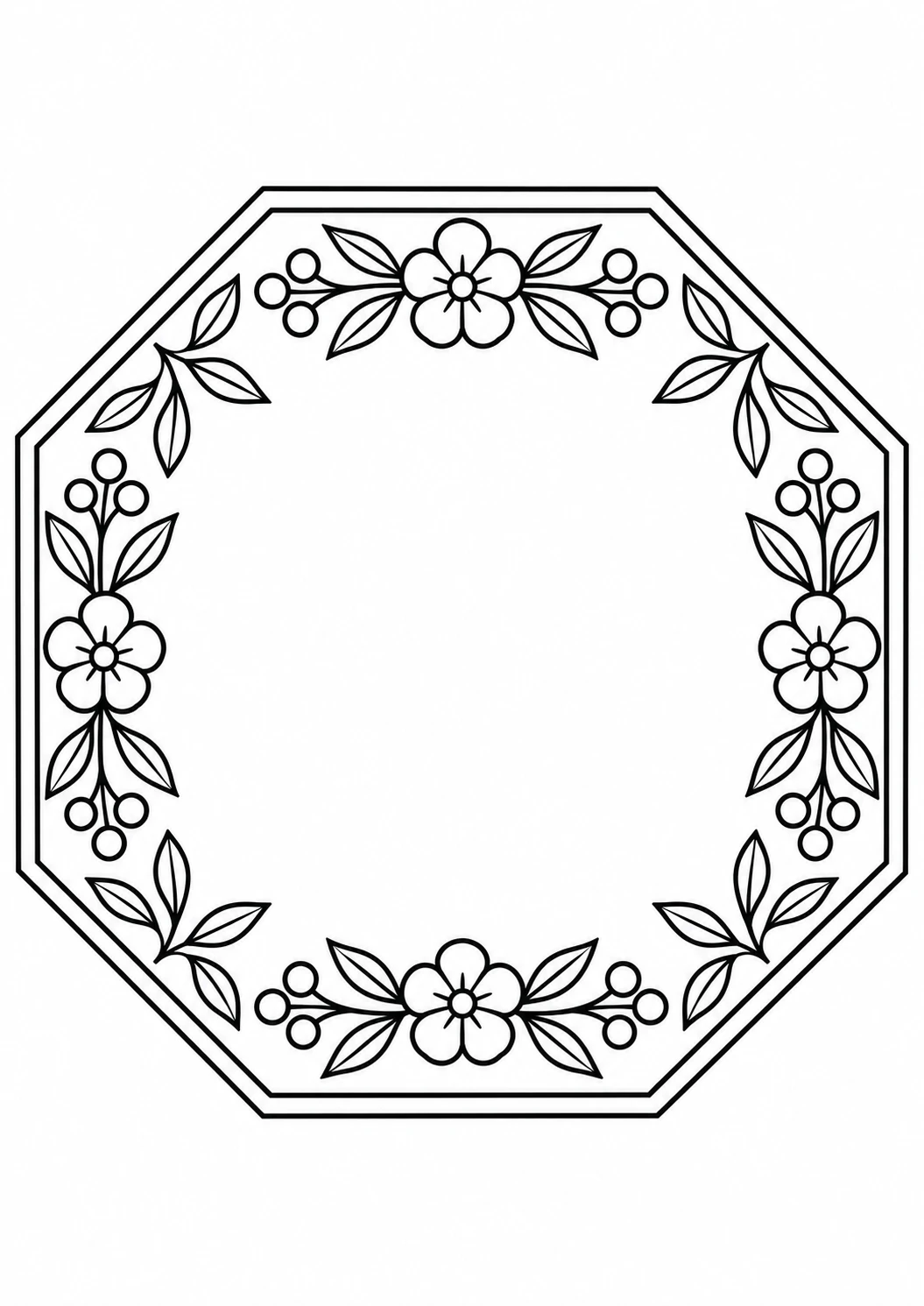 Molde de mesa posta octogonal floral